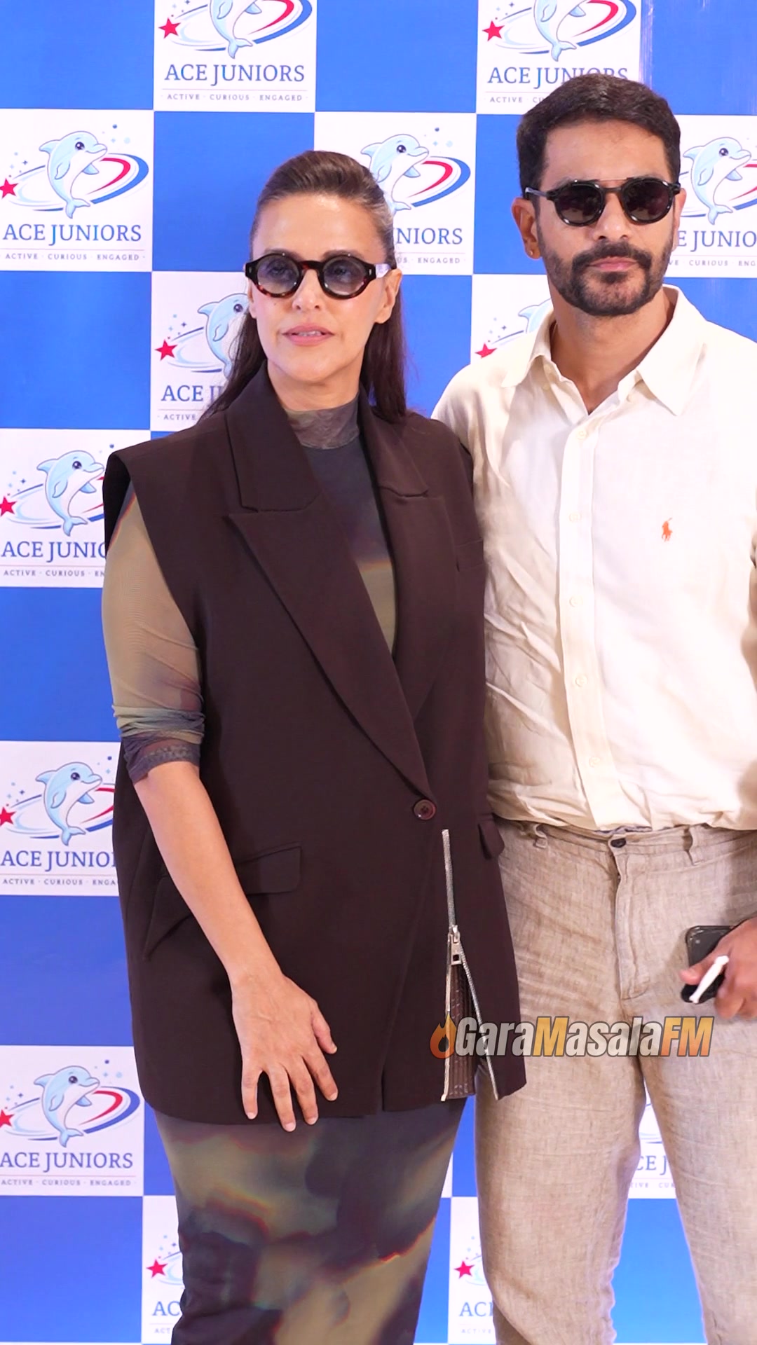 Neha Dhupia and Angad Bedi photographed at Ace Juniors By Ajit & Fatema Agarkar