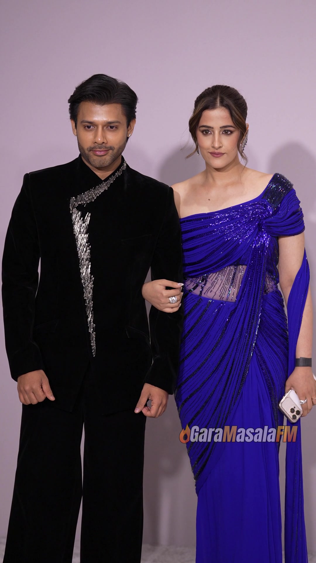 Nupur Sanon and Stebin Ben photographed by paparazzi at Gaurav Gupta Couture Collection event.