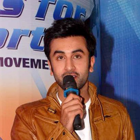 Ranbir Kapoor in dark sunglasses at a public event