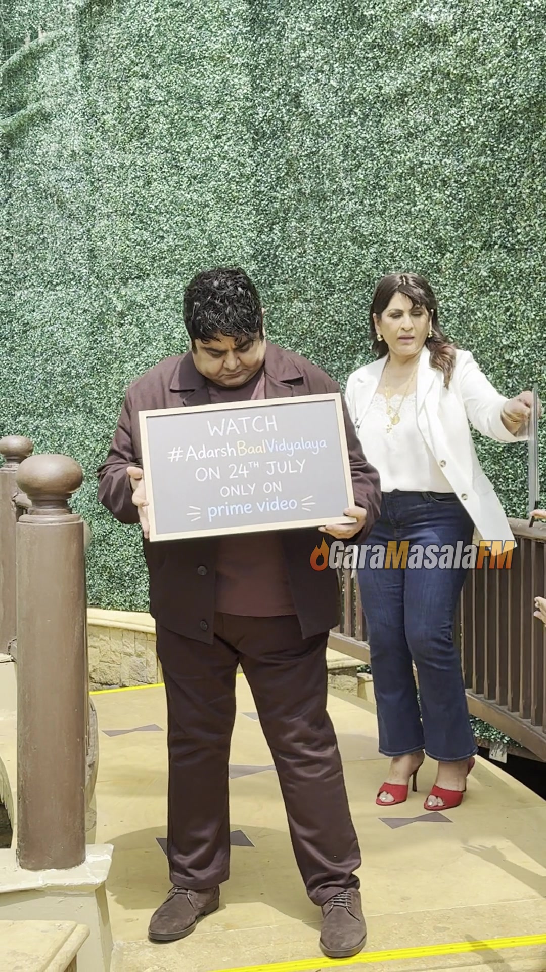 Adeven Bhojani at the Adarsh Baal Vidyalaya promotion, still from the new video